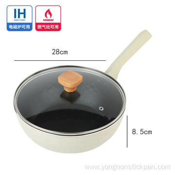 Commercial household 24cm beige wok pan